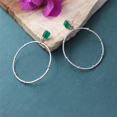 925 Sterling Silver Long Dangle Hoop Earring Jewelry For Girls