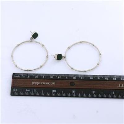 925 Sterling Silver Long Dangle Hoop Earring Jewelry For Girls