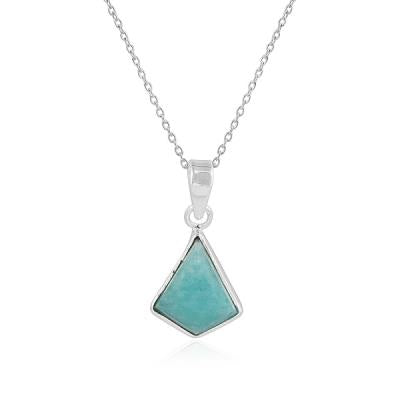 Buy Unique 925 Sterling Silver Rhombus Shaped Pendant Necklaces Jewellery