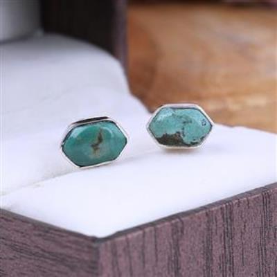 Hexagon Shape Cute Dainty 925 sterling Silver Stud Earring Fine Jewelry Supplier