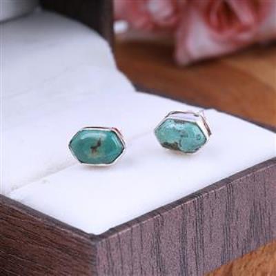 Hexagon Shape Cute Dainty 925 sterling Silver Stud Earring Fine Jewelry Supplier