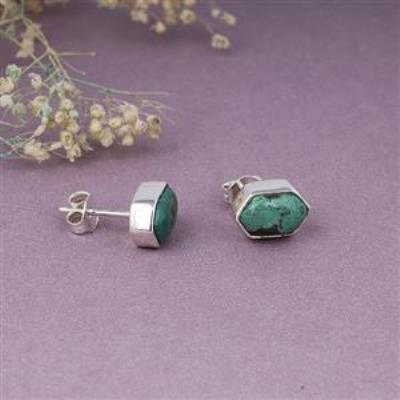 Hexagon Shape Cute Dainty 925 sterling Silver Stud Earring Fine Jewelry Supplier