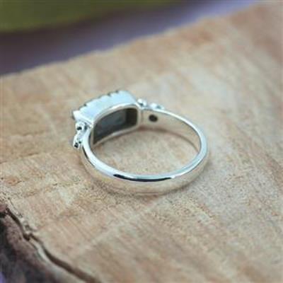 Elegant 925 Sterling Silver Blue Flash Gemstone Handmade Rings Jewellery