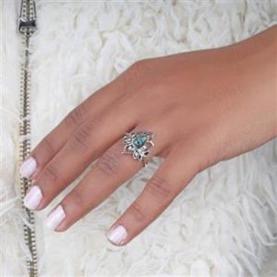 Natural December Birthstone 925 Sterling Silver Lotus Ring Fine Jewelry