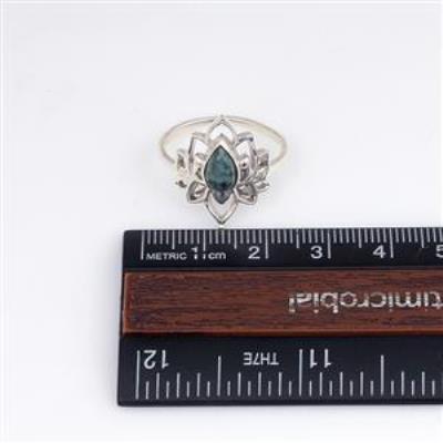 Natural December Birthstone 925 Sterling Silver Lotus Ring Fine Jewelry