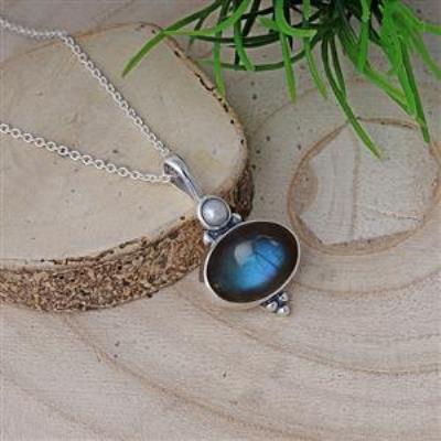Natural Double Gemstone Nature Inspired Handmade Pendants Jewellery