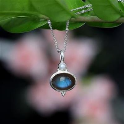 Natural Double Gemstone Nature Inspired Handmade Pendants Jewellery