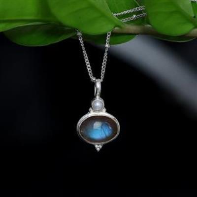 Natural Double Gemstone Nature Inspired Handmade Pendants Jewellery