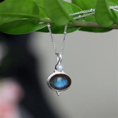 Natural Double Gemstone Nature Inspired Handmade Pendants Jewellery