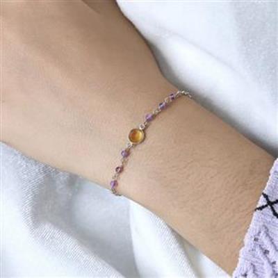 925 Sterling Silver Multi stone Beads Bracelet