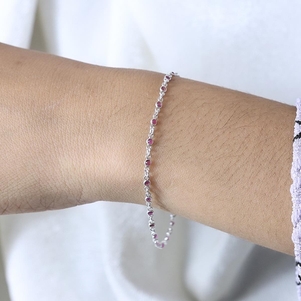 Buy Unique Ruby 925 Sterling Silver Women Bracelet Jewelry