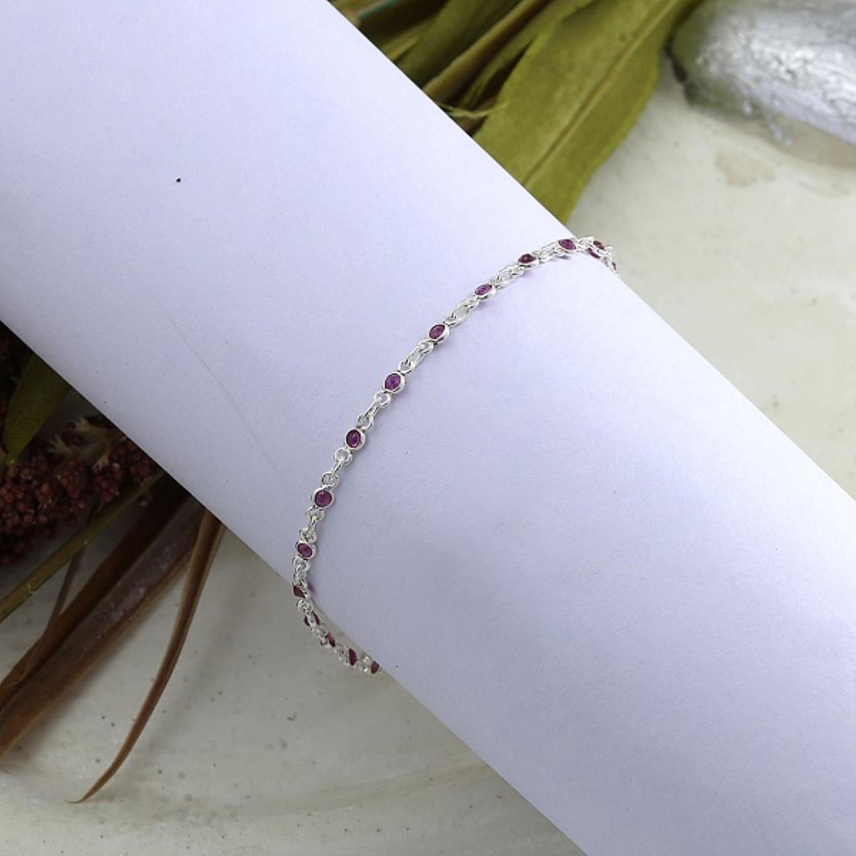 Buy Unique Ruby 925 Sterling Silver Women Bracelet Jewelry