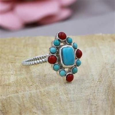 925 Sterling Silver Multi Stone Twist Band Ring Fine Jewelry