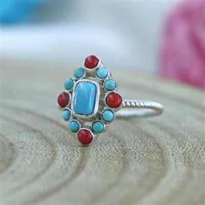 925 Sterling Silver Multi Stone Twist Band Ring Fine Jewelry