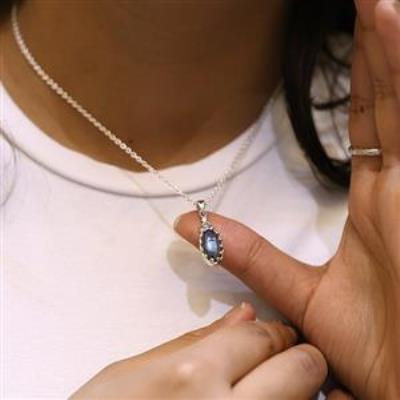 925 Sterling Silver Two Stone Matching Set Elegant Necklace Fine Jewellery