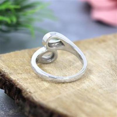 925 Sterling Silver Teardrop Artisan Crafted Nature Inspired Two Band Ring Jewellery