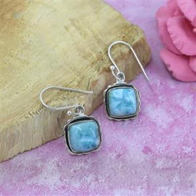 Natural Cushion Shape Gemstone 925 Sterling Silver Dangle Earring Manufacturer