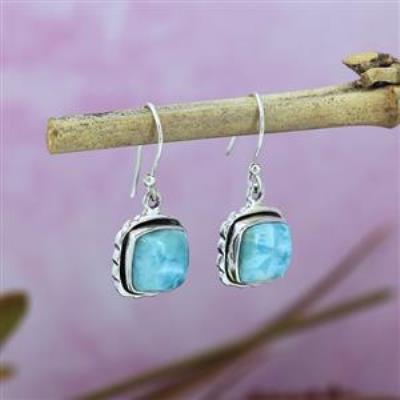 Natural Cushion Shape Gemstone 925 Sterling Silver Dangle Earring Manufacturer