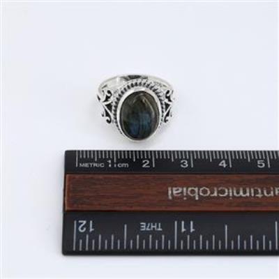 Natural Gemstone Boho 925 Sterling Silver Handmade Split Band Ring Jewelry