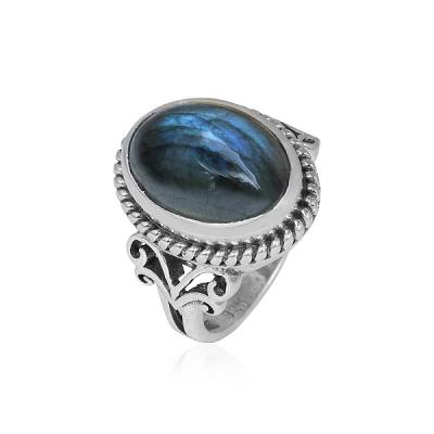 Natural Gemstone Boho 925 Sterling Silver Handmade Split Band Ring Jewelry