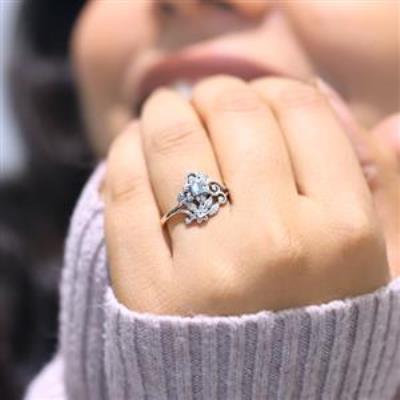 Sterling Silver Handmade Two Stone Filigree Ring Fine Jewelry