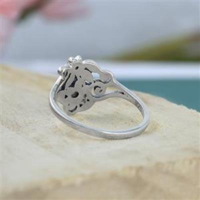Sterling Silver Handmade Two Stone Filigree Ring Fine Jewelry
