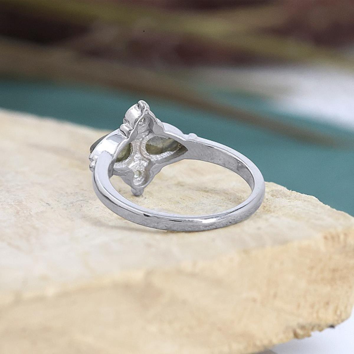 925 Sterling Silver Double Birthstone Minimal Ring Fine Jewelry