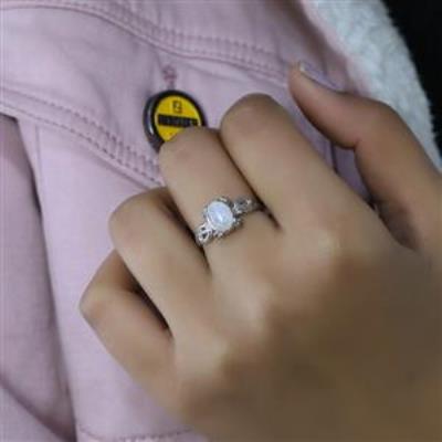 925 Silver Blue Flash Gemstone Vintage Style Designer Band Ring Women Jewelry
