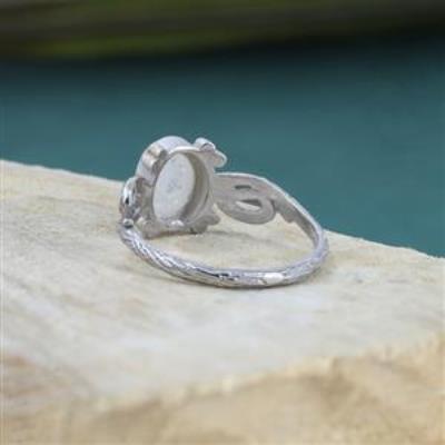 925 Silver Blue Flash Gemstone Vintage Style Designer Band Ring Women Jewelry