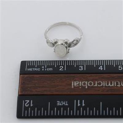 925 Silver Blue Flash Gemstone Vintage Style Designer Band Ring Women Jewelry