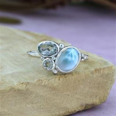 Multi Stone Sterling Silver Band Ring Fine Jewelry Exporter
