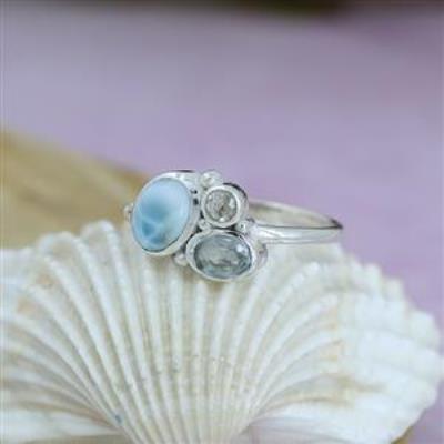 Multi Stone Sterling Silver Band Ring Fine Jewelry Exporter