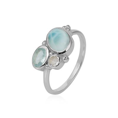 Multi Stone Sterling Silver Band Ring Fine Jewelry Exporter