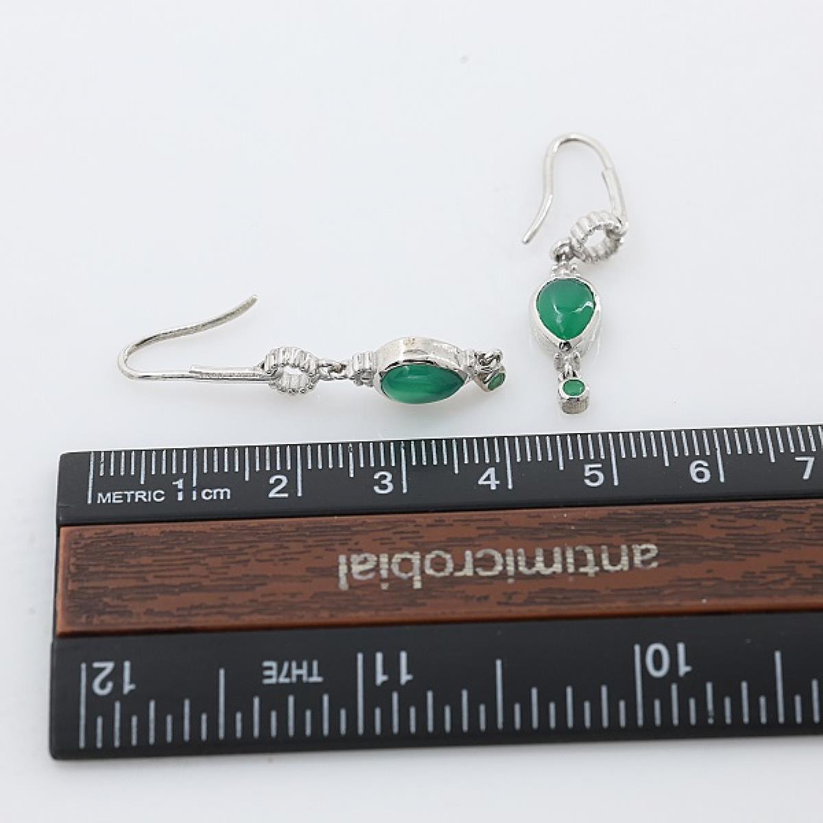 Vintage Style 925 Silver Semi-Precious Gemstone Dangle Earrings for Women