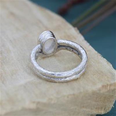 Oval 925 Sterling Silver Double Band 925 Sterling Silver Ring Handmade Jewelry