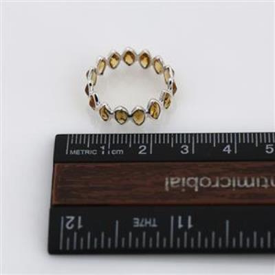 925 Sterling Silver Citrine Eternity Band Ring Jewelry