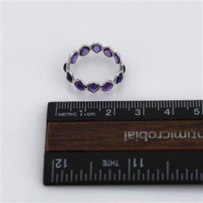 925 Sterling Silver Full Eternity Amethyst Band Ring Handmade Jewelry