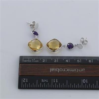 925 Sterling Silver Two Stone Handmade Dangle Earring Fine Jewelry Manufacturer