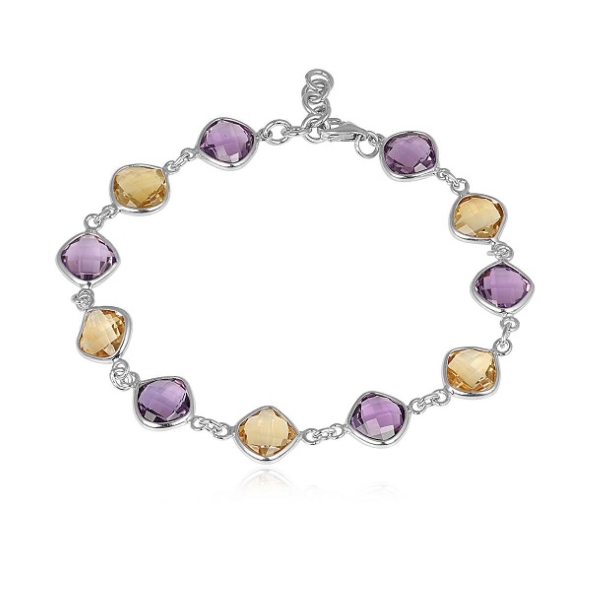 925 Sterling Silver Cushion Bracelet Handmade Fine Jewelry