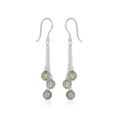 Blue Flash Labradorite Bead Drop Dangling Handmade Earring