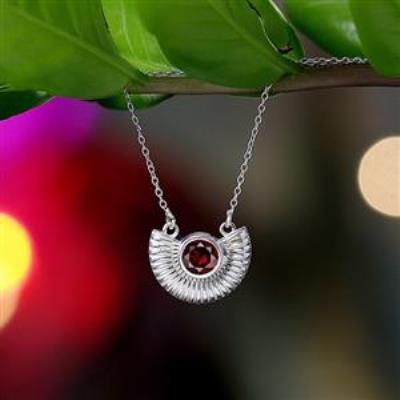 925 Sterling Silver Designer Red Garnet Gemstone Necklace Bulk Fine Jewellery