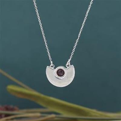 925 Sterling Silver Designer Red Garnet Gemstone Necklace Bulk Fine Jewellery