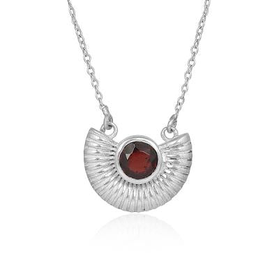 925 Sterling Silver Designer Red Garnet Gemstone Necklace Bulk Fine Jewellery