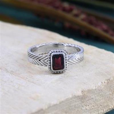 925 Sterling Silver Textured Chevron Design Band Ring Handcrafted Birthstone Jewellery