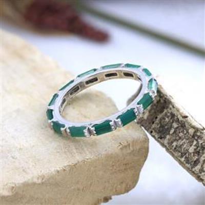 925 Sterling Silver Full Eternity Stackable Ring Fine Jewelry