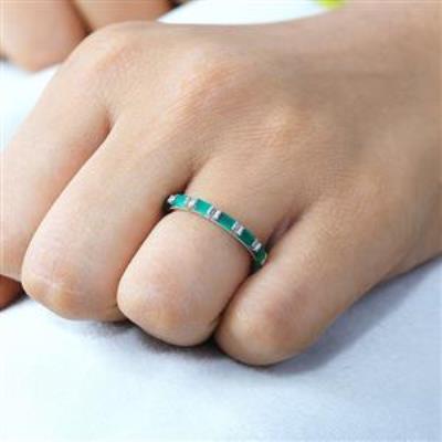 925 Sterling Silver Full Eternity Stackable Ring Fine Jewelry