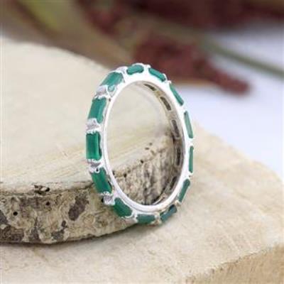 925 Sterling Silver Full Eternity Stackable Ring Fine Jewelry
