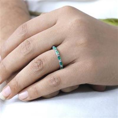 925 Sterling Silver Full Eternity Stackable Ring Fine Jewelry