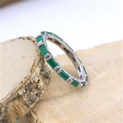 925 Sterling Silver Full Eternity Stackable Ring Fine Jewelry