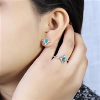 Sterling Silver North Star Handmade Oval Gemstone Band Ring Bulk Jewellery
